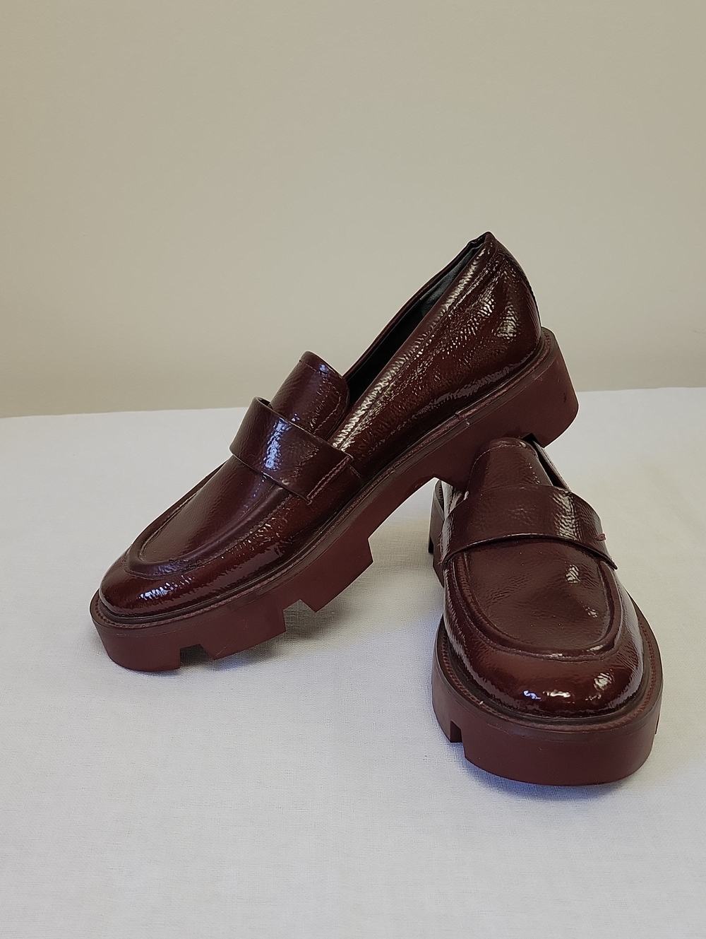 Women's Chunky Penny Loafers in Burgundy